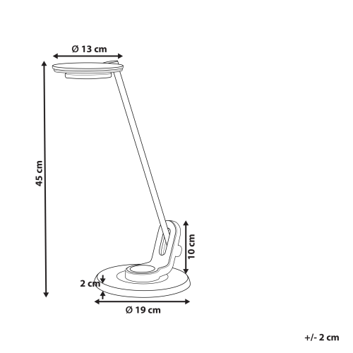 Beliani LED Desk Lamp CORVUS with Dimmer Metal White/ Silver 2
