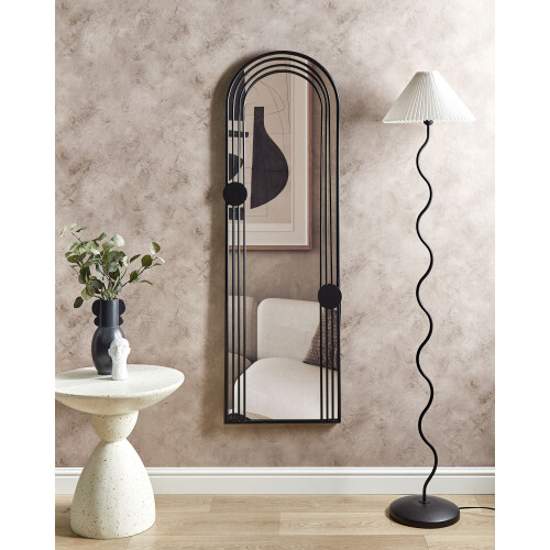 Beliani Wall Mirror AJAIN 45 cm 146 cm Metal Black 1