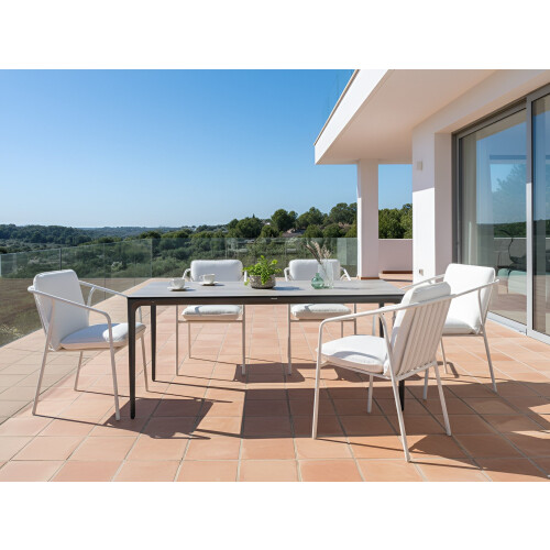Beliani Garden Dining Table SOVARETO 180 cm 90 cm Wood-like Light Grey 1