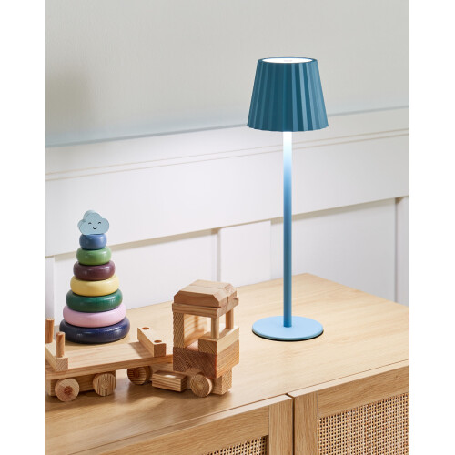 Beliani Table Lamp POMBEIRO Metal Light Blue 1