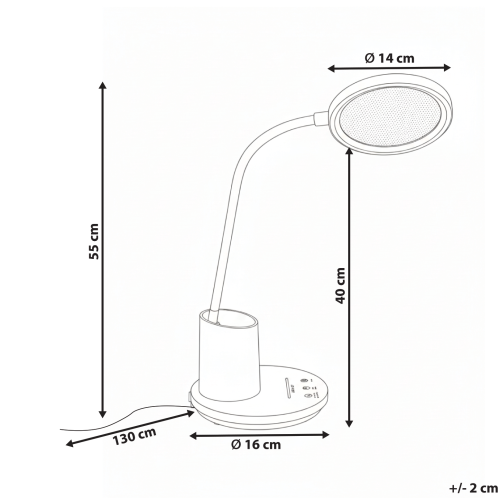 Beliani LED Desk Lamp VELA with Dimmer Light Beige 2