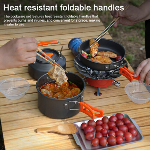 Outdoor Cooking Set Hiking Pot Pan Kettle