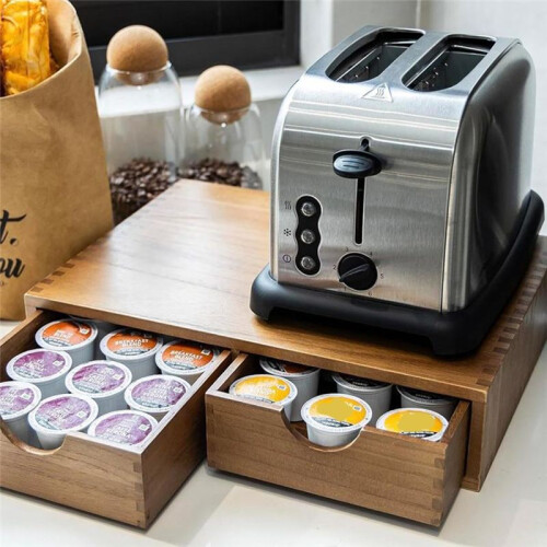 Scatola Porta Capsule Caffè, Porta Cialde Caffè e Set da Tè, Supporto per Macchina da Caffè 2