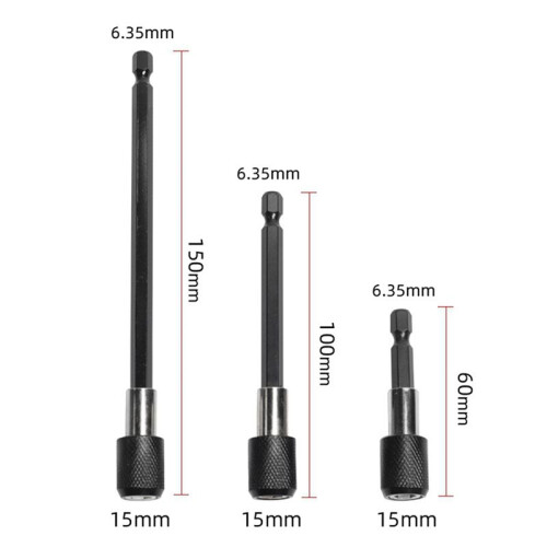 2 Sets Hexagon Quick Release Self-Locking Extension Rod Drill Driver Screwdriver Tool 2