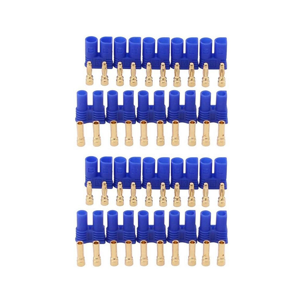 10Pairs Male Female Ec2 Connector 2.0Mm Bullet Banana Plug For Rc Esc Lipo Battery Electric Motor Gold 6031816397361