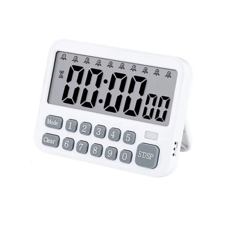 Digital Kitchen Timer 10-Alarms Clocks 99 Hours Countdown Mute/Vibration Magnetic Alarm Clock Table Timer