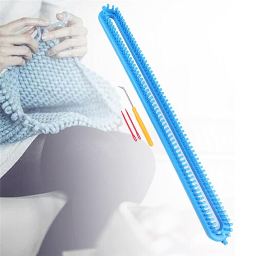 Telar Rectangular para Tejer Bufandas con Gancho y Dispositivo para Tejer, 58 cm 1