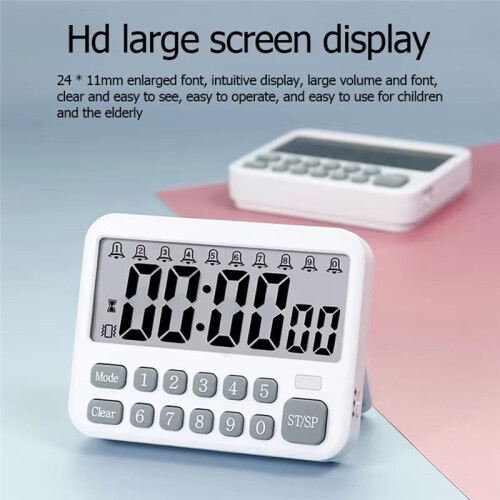 Digital Kitchen Timer 10-Alarms Clocks 99 Hours Countdown Mute/Vibration Magnetic Alarm Clock Table Timer 2