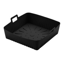 23cm/9In Square Large Silicone Air Fryer Liners Mold for Air Fryer 6-8QT Reusable Airfryer Oven Baking Tray Pot B