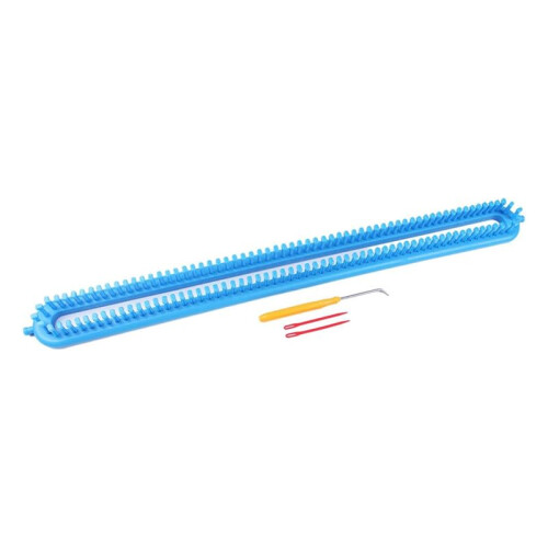 Telar Rectangular para Tejer Bufandas con Gancho y Dispositivo para Tejer, 58 cm 2