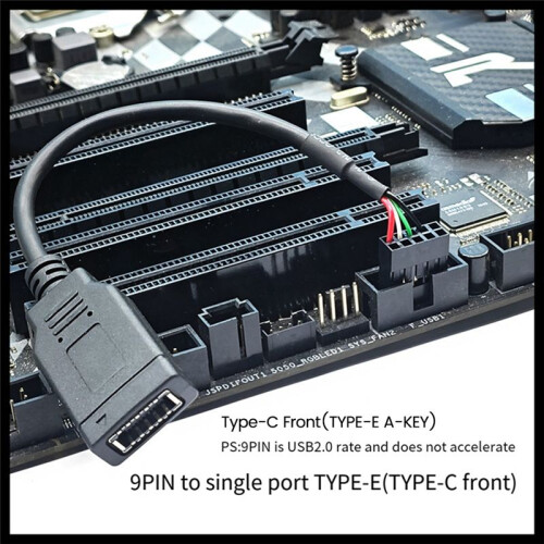 USB 9PIN Naar Type-C Frontpaneelkabel USB 9PIN Naar TYPE-E KEY-A Adapterkabel USB Frontpaneel Adapterkabel 1