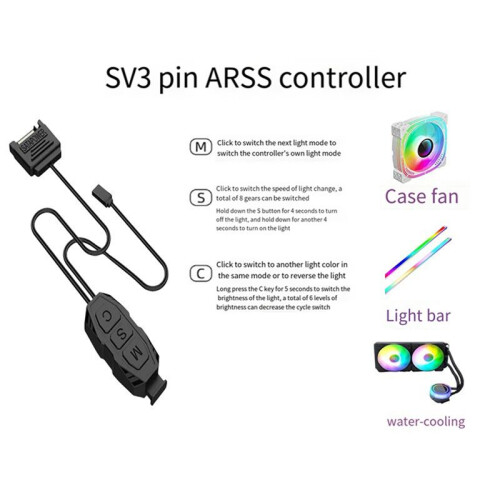 ARGB Controller Kabel 5V 3 Pin RGB Controller  Voeding Lichtstrips Controller Kabel voor PC Moederborden 2