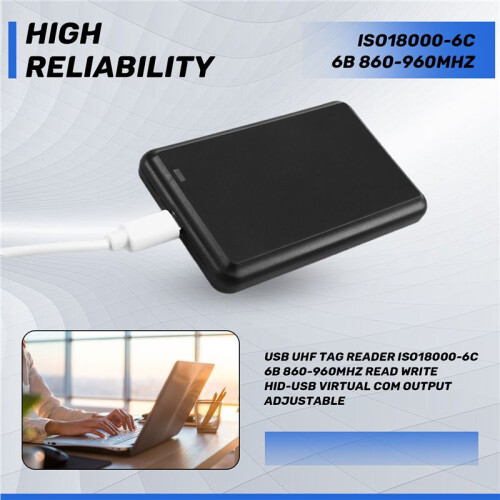 USB UHF Tag Reader ISO18000-6C 6B 860-960mhz Read Write HID-USB Virtual COM Output Adjustable 1