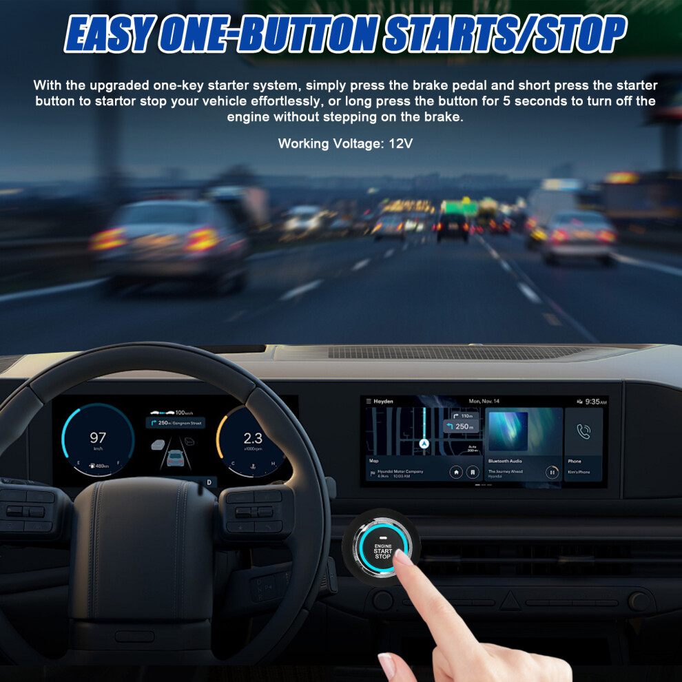 12V Car Alarm System With Bt Start And Pke 7293282688391