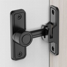Heavy Duty Gate Latches 90 Degree Right Angle Barn Door Lock Anti-Theft Sliding Door Lock for Garden Black