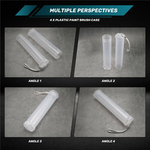 4 Pack Extendable Plastic Paint Brush Case, Clear Long Paint Brush Holder Tube, Storage Pencil Container 2