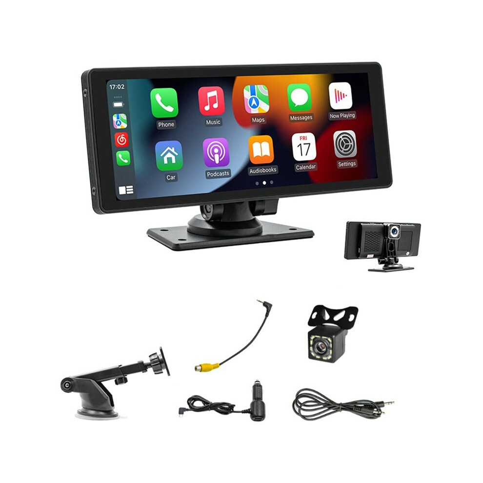 Portable Wireless Carplay Car Stereo With Dash Cam - 10.26In Hd Ips Screen, Android Auto, 1080P Backup Camera, 6031577683703