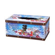 Weihnachts-Taschentuchbox für Zuhause, für Den Innenbereich, Esstisch, Wohnzimmer, Couchtisch, Schreibtisch, Papierbox, Taschentuchrolle, Schneewelt