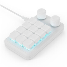 Programming Macro Custom Wired Keyboard RGB 12 Key Copy Paste Button  Gaming Keypad Hotswap Macropad White
