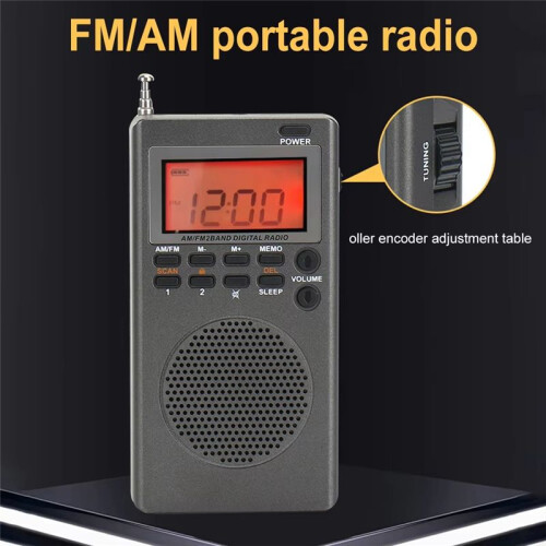 Radio FM Portátil Con Pantalla LCD Y Auriculares – 50-109 MHz, DSP, Pilas AAA, Para Acampada Y Exteriores
