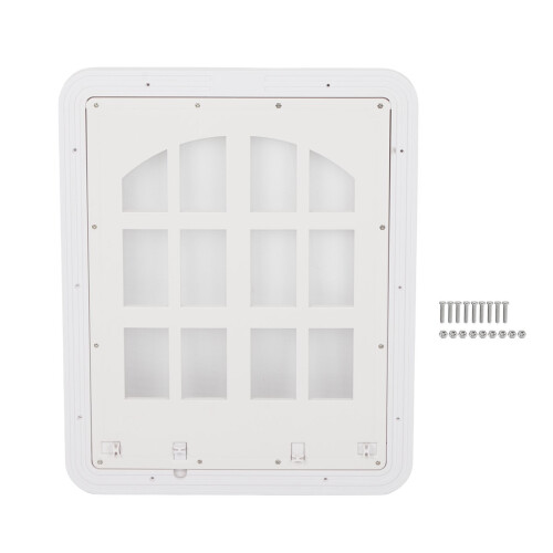 Pet Screen Door Breathable & Bite Resistant, White L, Easy Access 1
