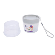 Tazza per alimenti a doppio strato 310ml+360ml, sicura per microonde, in PP, portatile, distributore