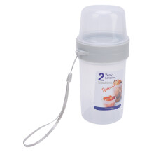 Tazza per conservazione alimenti a doppio strato 150ml+330ml in PP sicuro per microonde, dispensatore