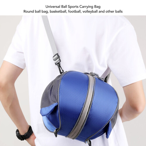 Large Capacity Water-Resistant Basketball Storage Backpack with Reflective Strips, Blue 1