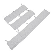 Baumwoll-Babybettseite Schutzgitter 125x18cm Grau Weiche Stoßstange für Zuhause & Reisen
