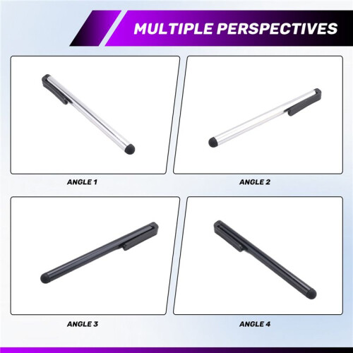 2 X Pennino stylus per /Itouch//Touchscreen dispositivo, 1 argento 1 neto 2