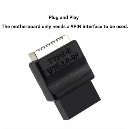 Moderkort USB2.0 9PIN Hane Till Type-E Hona Adapter TYPE-E Interface Header Adapter 2