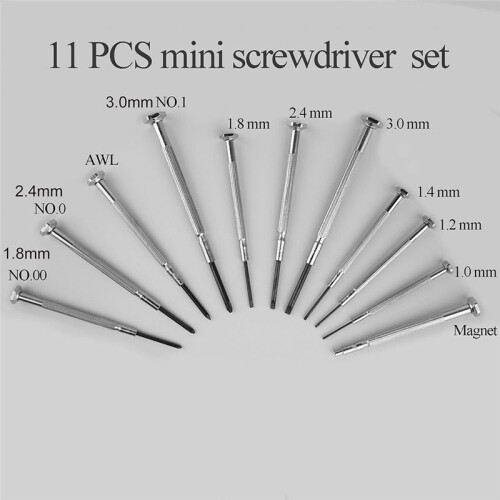 11PCS Small Precision Screwdriver Set,  Screw Driver Set Kit, 6 Different Sizes of Flat- Screwdrivers 1