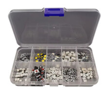 250Pcs Micro-Tactile Tact Push Button Assorted Kit 2P 4 Pin SMD PCB Momentary Self-Reset Car Remote Control