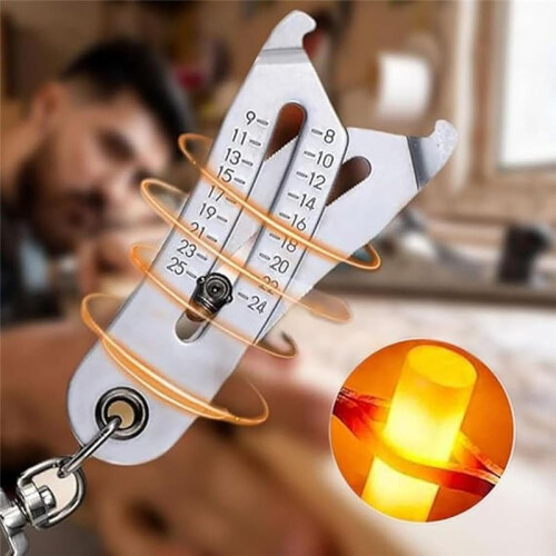 Portable Precise Thread Size Checker Keychain,Bolt and Nut Identifier Gauge Size Gauge Precise Bolt Size Finder Keychain 1