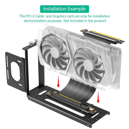 Vertical GPU Mount Bracket,2 Slots  Card Steering Holder with Hardware,EGPU Dock,External GPU Docking Station,B 1