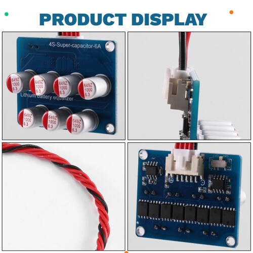 4S 6A Active Equalizer Lifepo4 Li-Ion Lithium Battery Balancer  Transfer Balancing Board for 4 Strings 12V 2