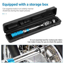 Spoke Torque Wrench, 2-10 NM Motorcycle Spoke Wrench Set, Steel Torque Wheel Spoke Spanner with Storage Box, 5.0-6.8mm