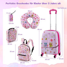 5-teiliges Kindergepäckset mit Rucksack & Kissen