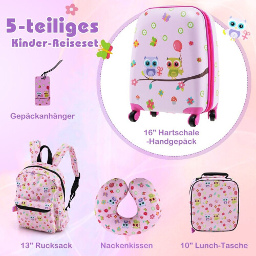 Children's 5-Piece Luggage Set with Backpack & Pillow 1