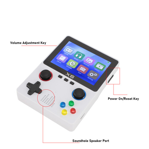 Console di gioco portatile retrò da 3,5 pollici IPS 32 GB bianco 2
