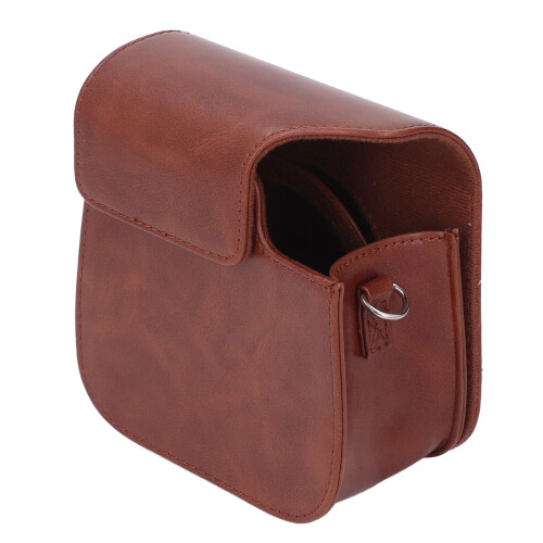 Retro Rainproof PU Leather Camera Case for Mini SE 7 Plus with Adjustable Strap 1