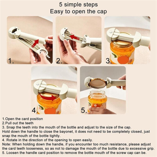 Handy Bottle Jar Easy Opener Multi-Function Kitchen Tool Multi Kitchen Tool for Jelly Jars Wine Opening Tool Red 2