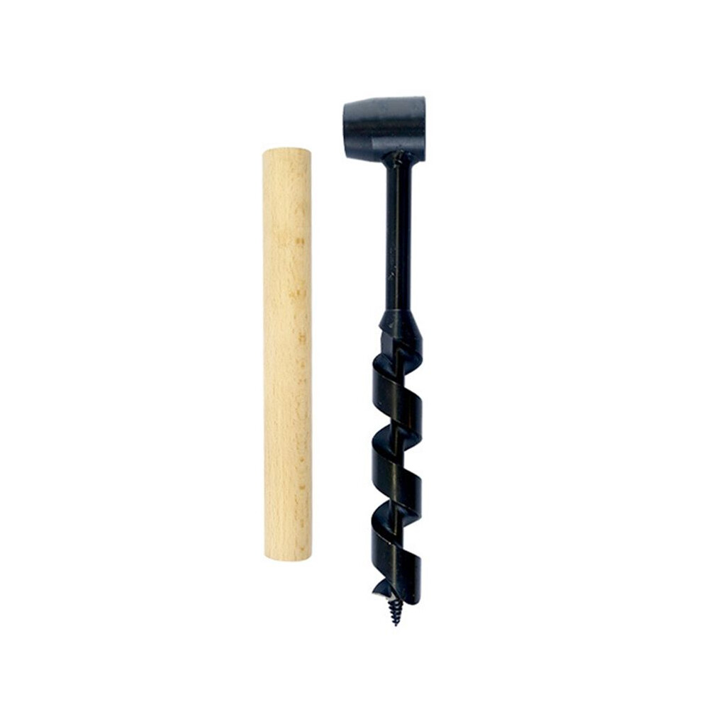 25Mm Manual Survival Drill Bit Woodworking Hole Saw Bit With Wooden Stick Hand Auger, Hand Wood Auger Drill Bit 4712810518052