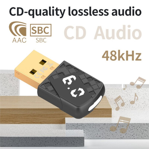 USB Bluetooth6.0 Dongle Bluetooth6.0 Receiver Transmitter Adapter for  Keyboard Mouse Headphone Speaker 2
