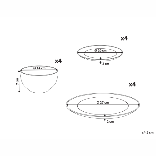 Beliani Set of 12 Dinnerware SAFFRON Porcelain White 2