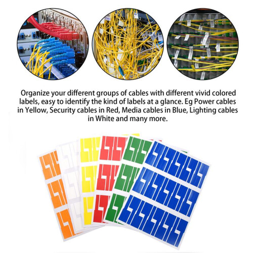 540Pcs/18 Sheets Cable Labels Tags Cable Markers Self Adhesive Cable Labels Waterproof Tear Resistant Wire Labels 2