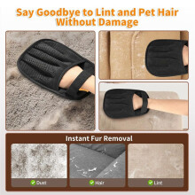 Pet Hair Removal Glove for Cats & Dogs, Upgraded Five-Finger Electrostatic Pet Hair Gloves, Reusable Pet Hair