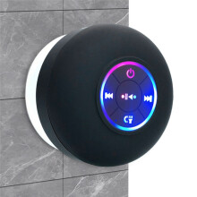 Speaker Shower Waterproof Handsfree Loudspeaker with LED Lights Suction Cup Mic for Bathroom Pool Beach