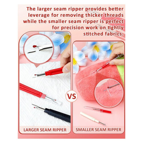 Seam Rippers for Sewing - 2  and 2 Small Stitch-Remover Tools, Thread Ripper, Embroidery Removal Tool 1