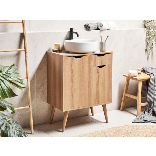Beliani Vanity Unit CANOAS 60 cm Light Brown 1